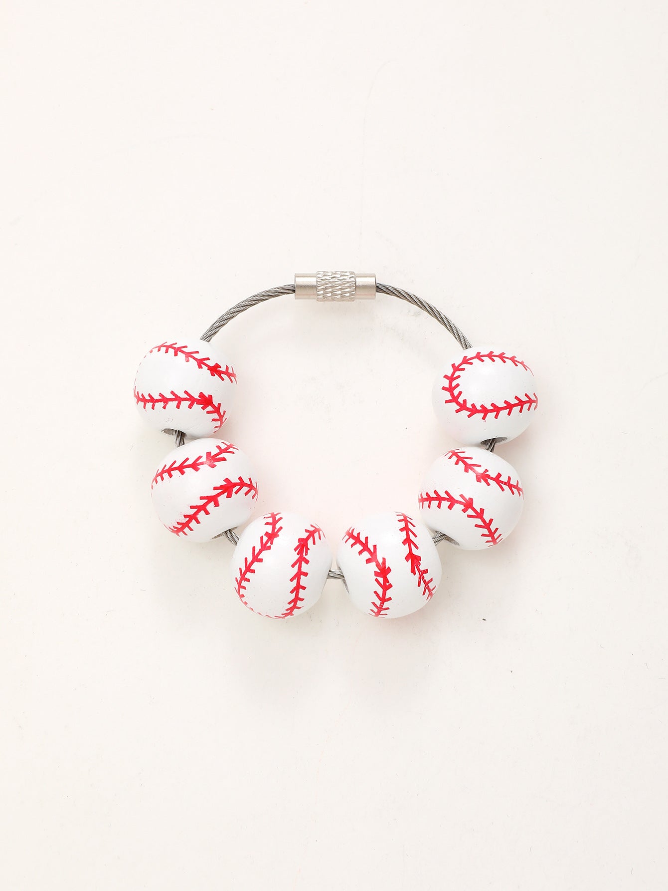 Wholesale American Independence Day Ball Series Wooden Beaded Keychain Decoration